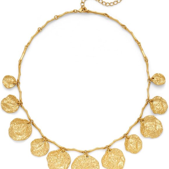 Jewelry - Chunky Gold Coin Charm Necklace for Women Boho Vintage Adjustable Statement